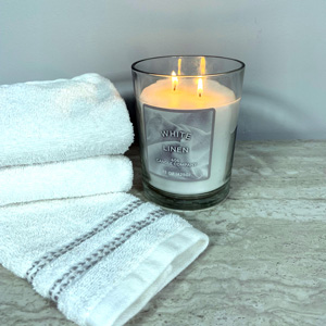 White Linen Candle