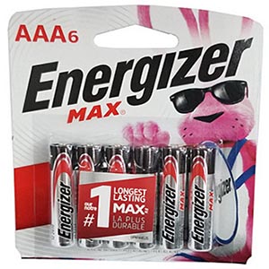 Energizer Max Alkaline AAA Batteries, 6 pack