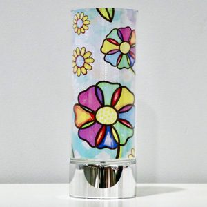 Watercolor Flowers Sparkle Glass Insert