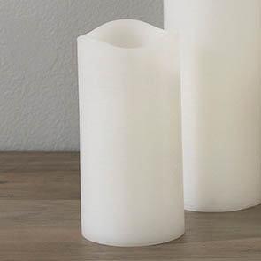 LED Flickering Flaimless Wax Candle with Timer, White 6" 