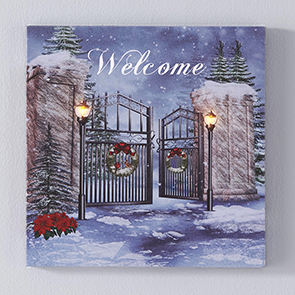 Welcome Gate LED Canvas Print