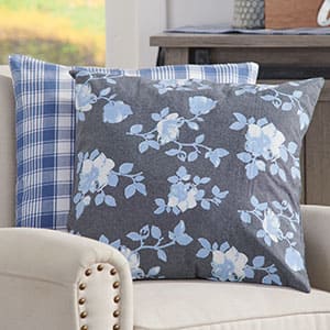 Blue Floral 18" Pillow cover