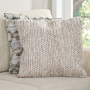 Natural Knitted 20" Pillow Cover