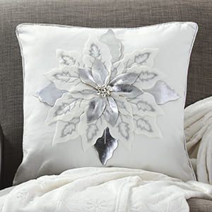 Silver Snowflake Pillow Cover 