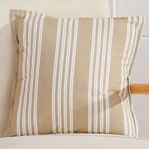 Tan Quad Stripe 18" Pillow Cover