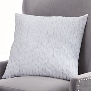 White Beaded 20" Pillow Cover