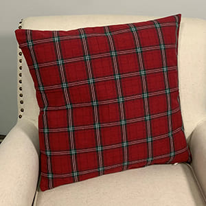Red Green Plaid 18" Pillow Cover