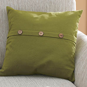 Button Pillow Cover, Green