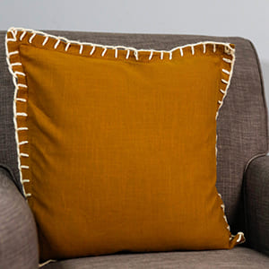 Butterscotch Whip Stitched 18" Pillow Cover