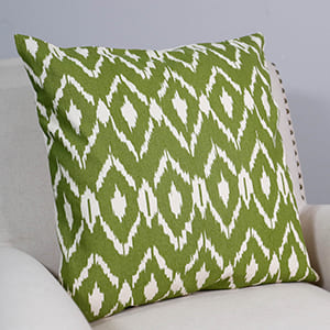 Green Ikat Design 18" Pillow Cover