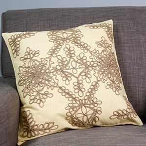Rope Flowers Pillow Cover, Butter