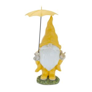 Yellow Resin Gnome w/Umbrella