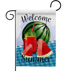 Welcome Summer Watermelon Garden Flag