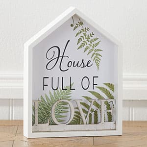 House Full of Love Wood Sign Block
