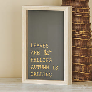 Leaves are Falling Wood Sign Block