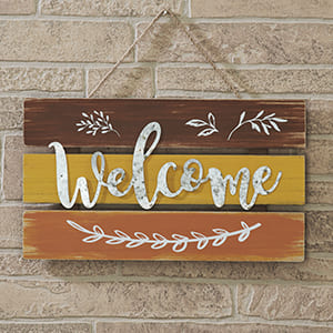 Welcome Wood Plank Sign