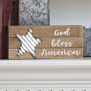 God Bless America Wood Sign