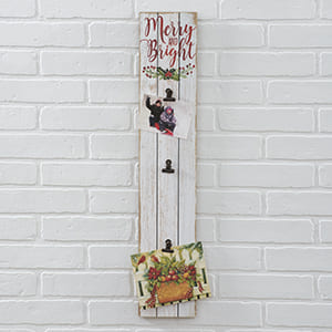 Merry & Bright Wood Photo Clip