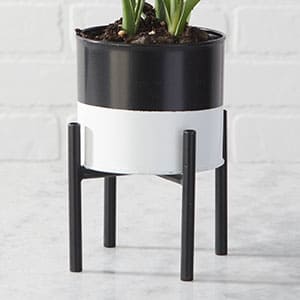 Black Metal Planter on Stand, Small