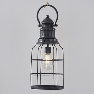 Tall Cage LED Lantern, Gray