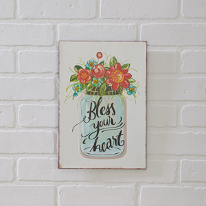 Flowers and Blessings Metal Sign